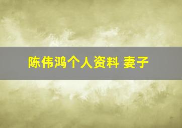 陈伟鸿个人资料 妻子